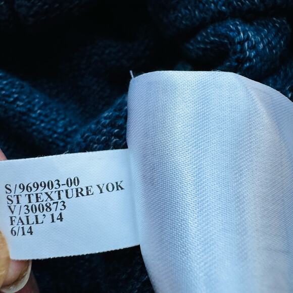 Banana Republic Mens Cotton Slub Shawl Texture Yoke Heather Blue Button Cardigan - Picture 10 of 10